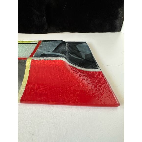 Sebino Arte glass tray, multi colored handmade in Italy NOS 2010-2019 - Picture 5 of 8